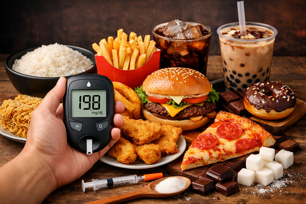 Makanan malam berisiko untuk gula darah tinggi