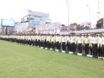 Ribuan Satpam di Palembang Ikuti Apel Konsolidasi di Polda Sumsel