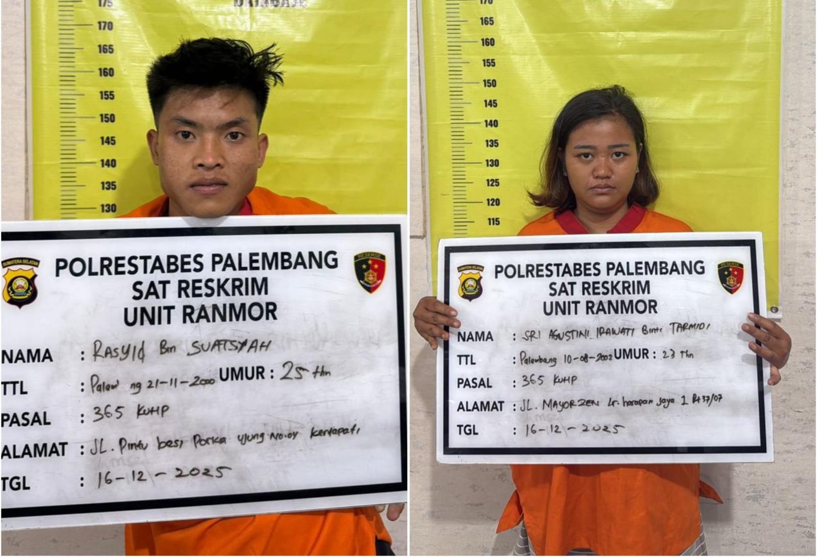 Polisi Tembak Pelaku Begal, Curanmor di Palembang, Pernah Beraksi Bersama Istri.