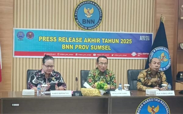 Sepanjang 2025, BNN Sumsel Bongkar 37 Kasus Narkoba, Sita Hampir 26 Kg Sabu.