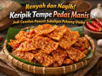 Keripik tempe pedas manis, camilan lokal berbahan tempe yang kini digemari masyarakat karena rasanya yang renyah, gurih, dengan perpaduan manis dan pedas yang menggugah selera.