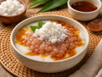 Bubur Bandung dengan kelapa parut
