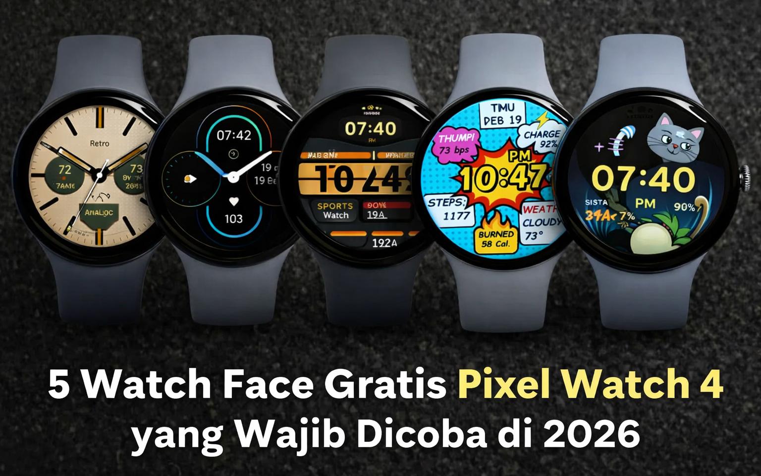 5 Watch Face Gratis Pixel Watch 4 yang Wajib Dicoba di 2026 — dari minimalis elegan hingga animasi fun, semuanya bikin smartwatch terasa baru tanpa biaya.