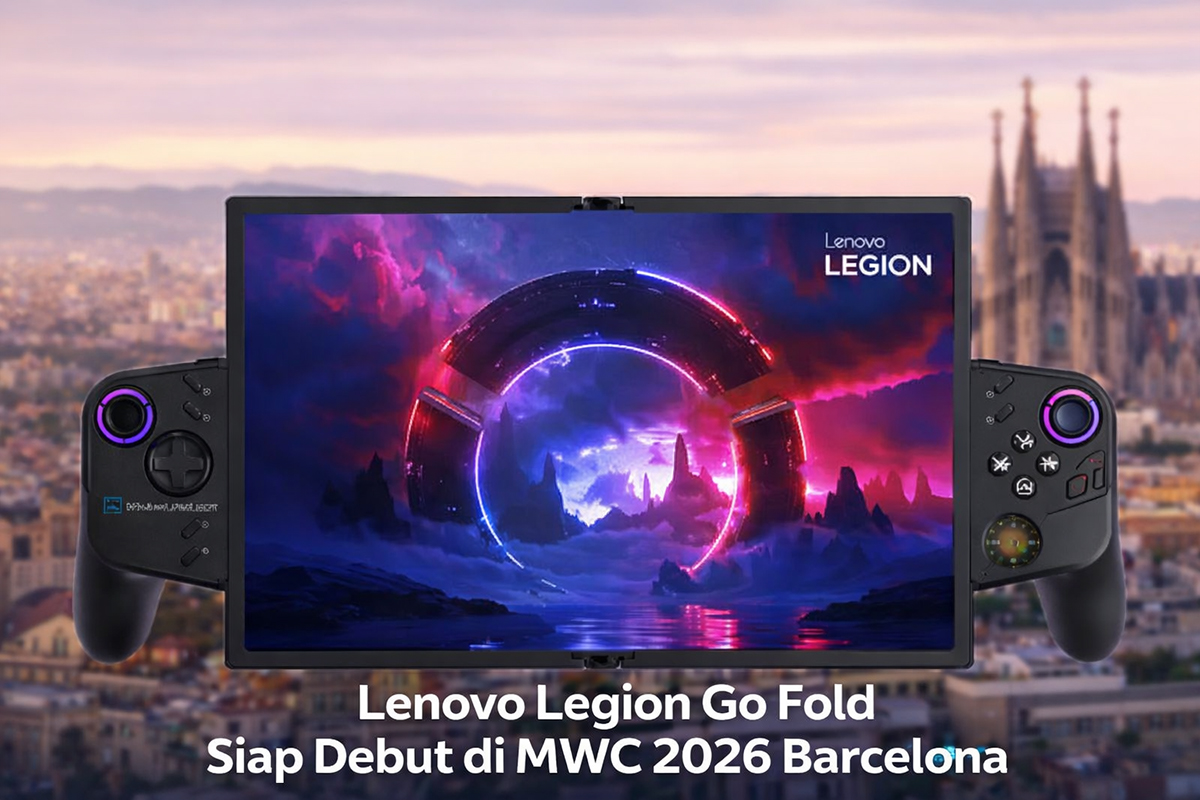 Lenovo Legion Go Fold tampil memukau jelang debut di MWC 2026 Barcelona