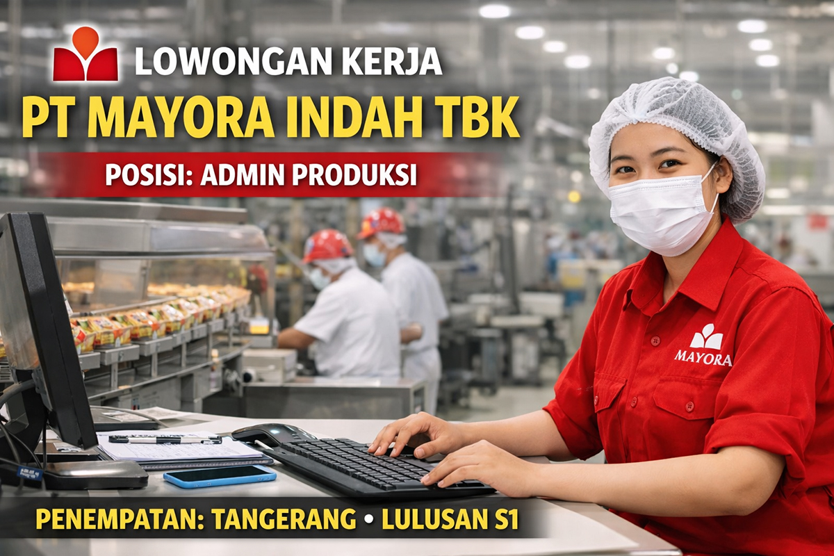 Lowongan Kerja PT Mayora Indah Tbk 2026 dibuka untuk posisi Admin Produksi dengan penempatan di Tangerang, kesempatan emas bagi lulusan S1 yang ingin berkarir di perusahaan FMCG ternama Indonesia.