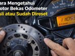 Ilustrasi panel speedometer motor bekas.
