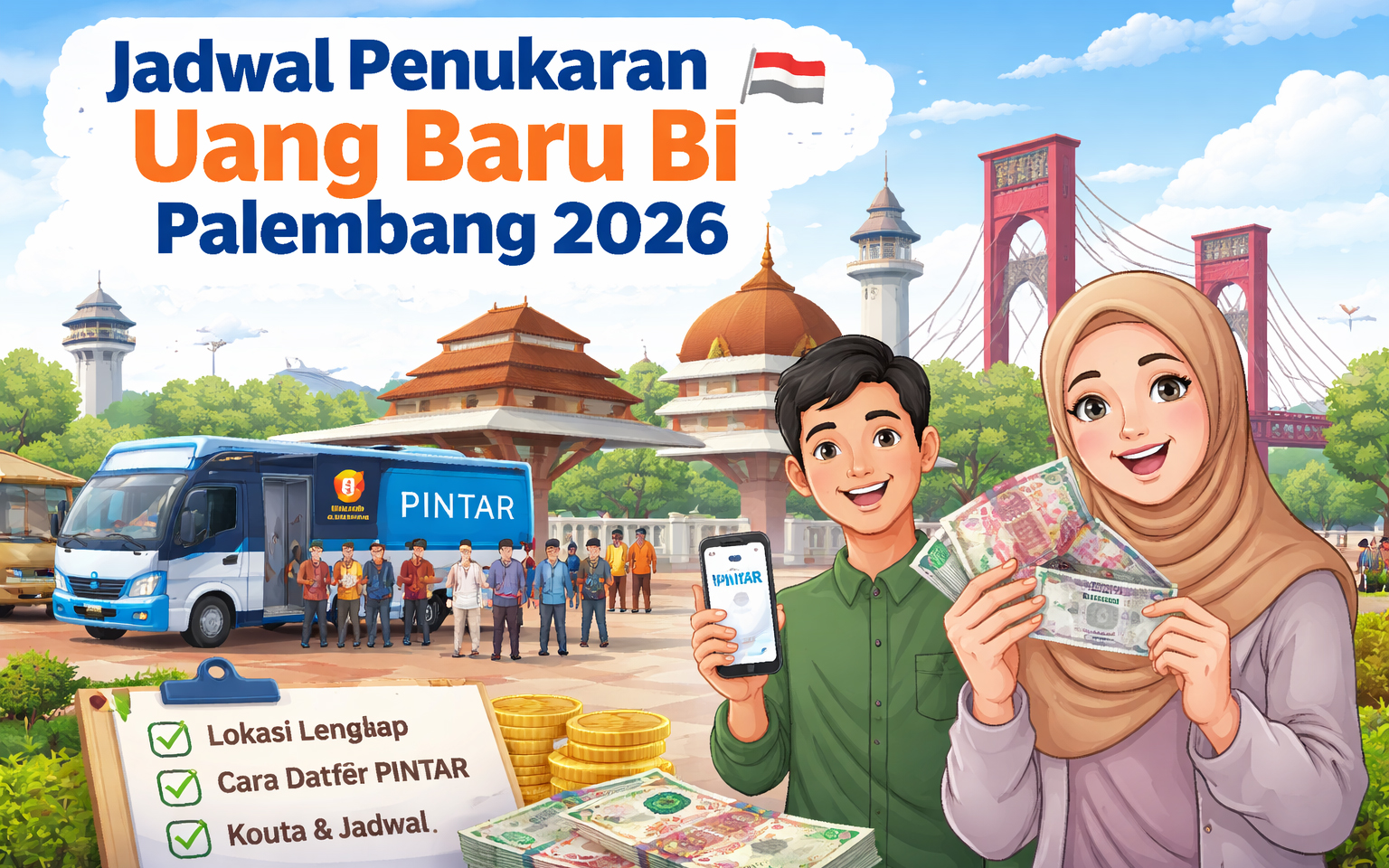 Bank Indonesia menghadirkan layanan penukaran uang baru melalui program SERAMBI 2026 di Palembang.