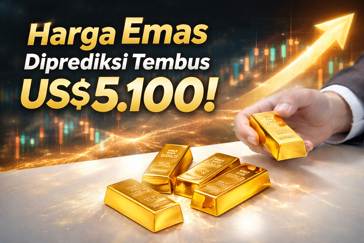 Harga emas diproyeksikan terus menguat dan berpotensi menembus level US$5.100 per troy ounce, didorong sentimen bullish, pelemahan dolar AS, serta tingginya permintaan investor terhadap aset safe haven.