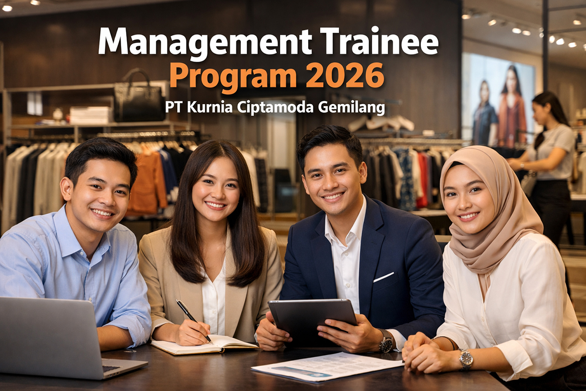 Suasana Management Trainee Program PT Kurnia Ciptamoda Gemilang 2026 yang membuka peluang karier bagi fresh graduate untuk berkembang menjadi pemimpin di industri ritel Indonesia.