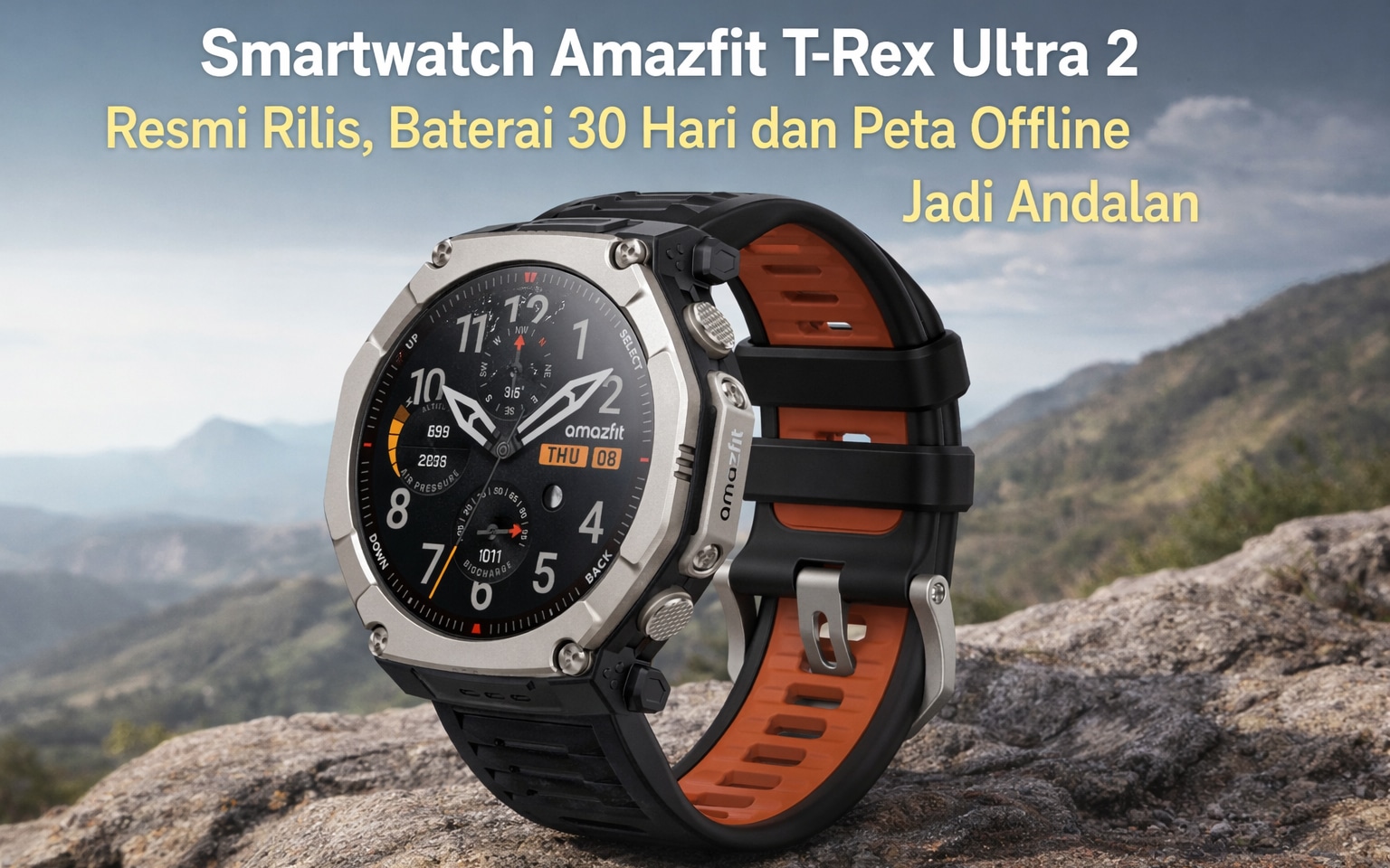 Smartwatch Amazfit T-Rex Ultra 2 Resmi Rilis, Baterai 30 Hari dan Peta Offline Jadi Andalan