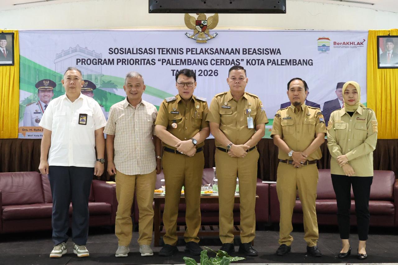 Pemkot Palembang menggelar Sosialisasi Teknis Pelaksanaan Beasiswa Prioritas Palembang Cerdas untuk meningkatkan kompetensi ASN, Selasa (3/2/2026).