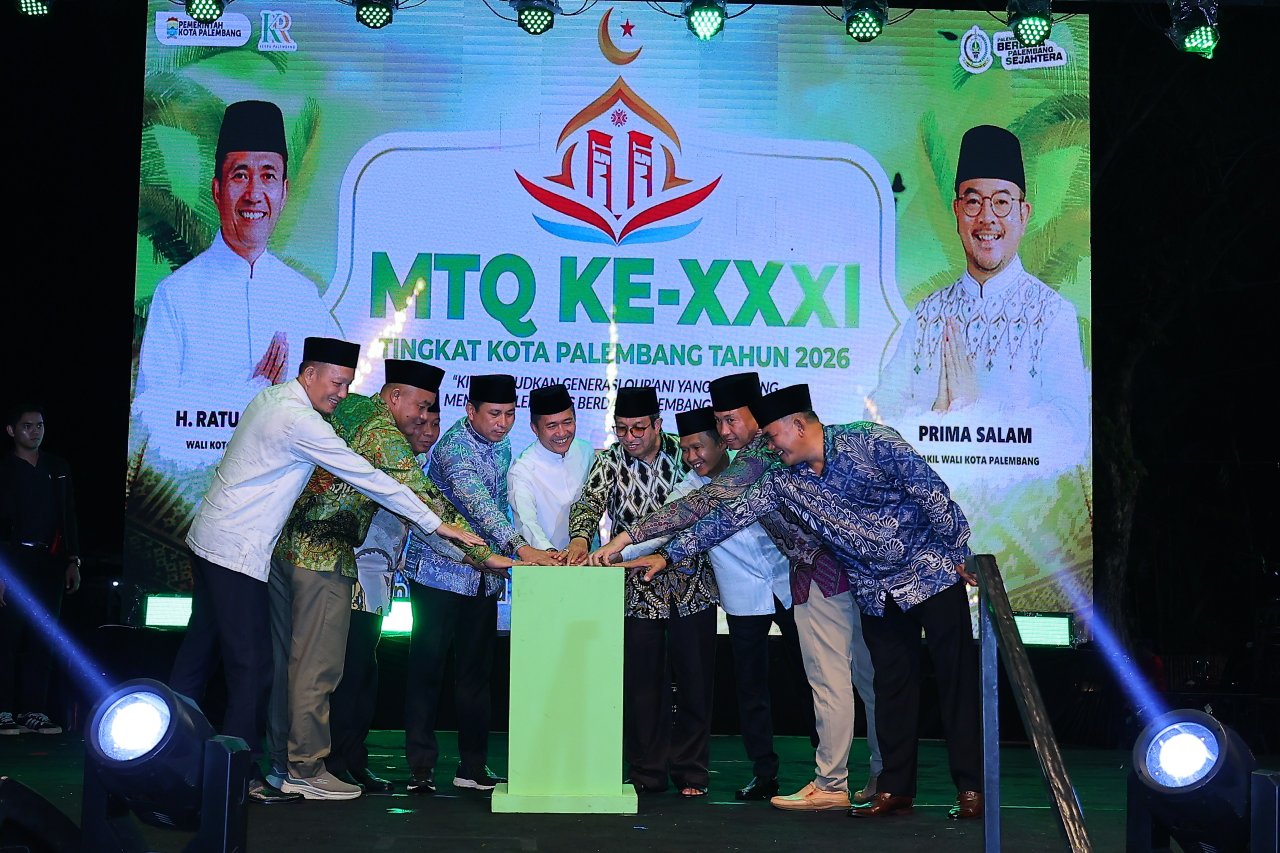 Wali Kota Palembang Ratu Dewa secara resmi membuka Musabaqah Tilawatil Qur’an (MTQ) Ke-XXXI Tingkat Kota Palembang Tahun 2026 di halaman Kambang Iwak, Sabtu (7/2/2026).