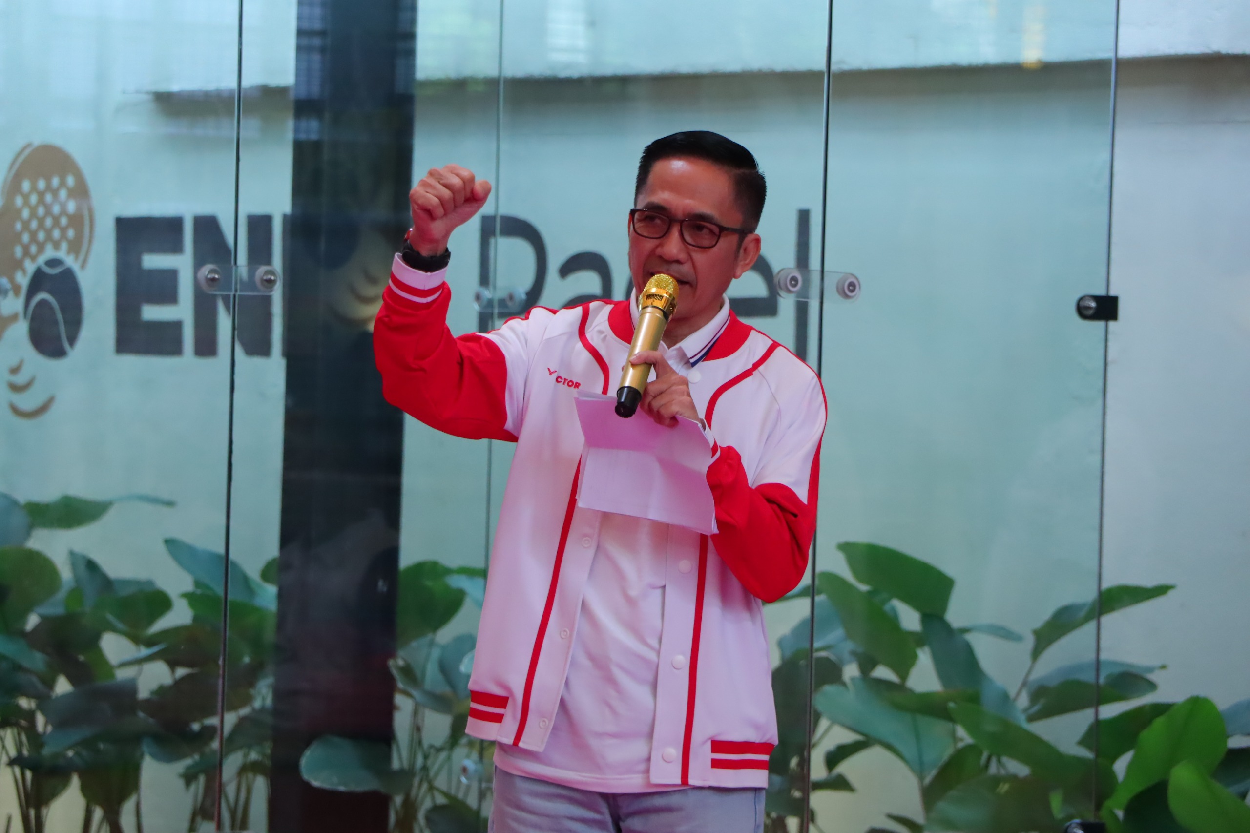 Ratu Dewa secara resmi membuka AMA Indonesia Padel Tournament 2026 Charity for Sumatera di Palembang, Sabtu (14/2/2026).