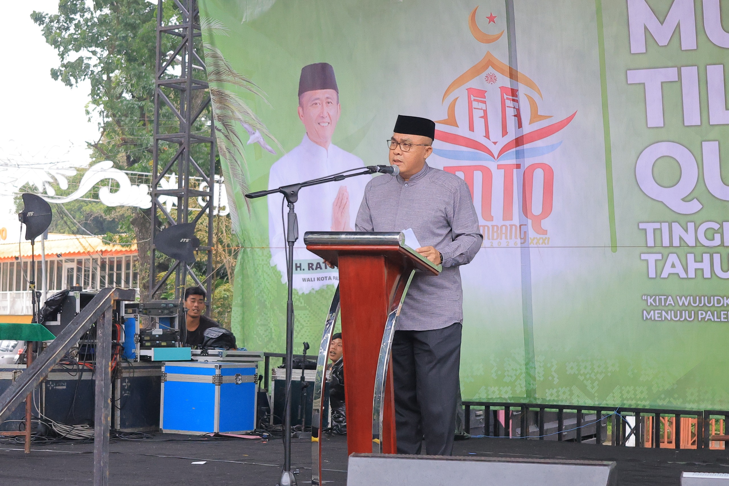 Sekretaris Daerah Aprizal Hasyim secara resmi menutup Musabaqah Tilawatil Qur’an (MTQ) Ke-XXXI Tingkat Kota Palembang di Kambang Iwak, Sabtu (14/2/2026).