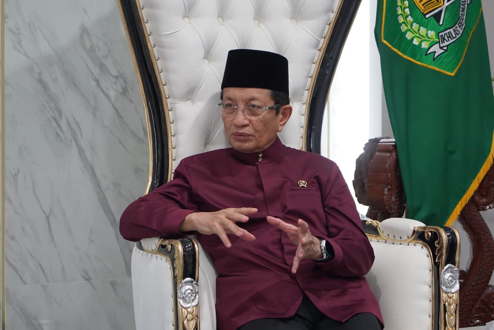Menteri Agama Nasaruddin Umar menyampaikan ucapan Selamat Tahun Baru Imlek 2577 Kongzili di Jakarta, Senin (16/2/2026).