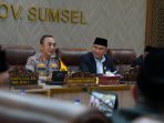 Kapolda Sumsel Irjen Pol Sandi Nugroho didampingi Pejabat Utama Polda Sumatera Selatan saat melakukan kunjungan kerja perdana ke DPRD Provinsi Sumatera Selatan, Rabu (18/2/2026).