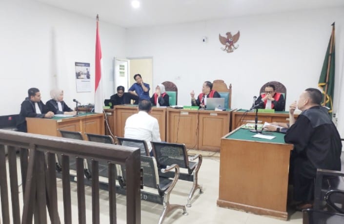 Terdakwa kasus dugaan korupsi dana hibah Porprov 2023 menjalani sidang di Pengadilan Tipikor pada Pengadilan Negeri Palembang, Rabu (18/2/2026).