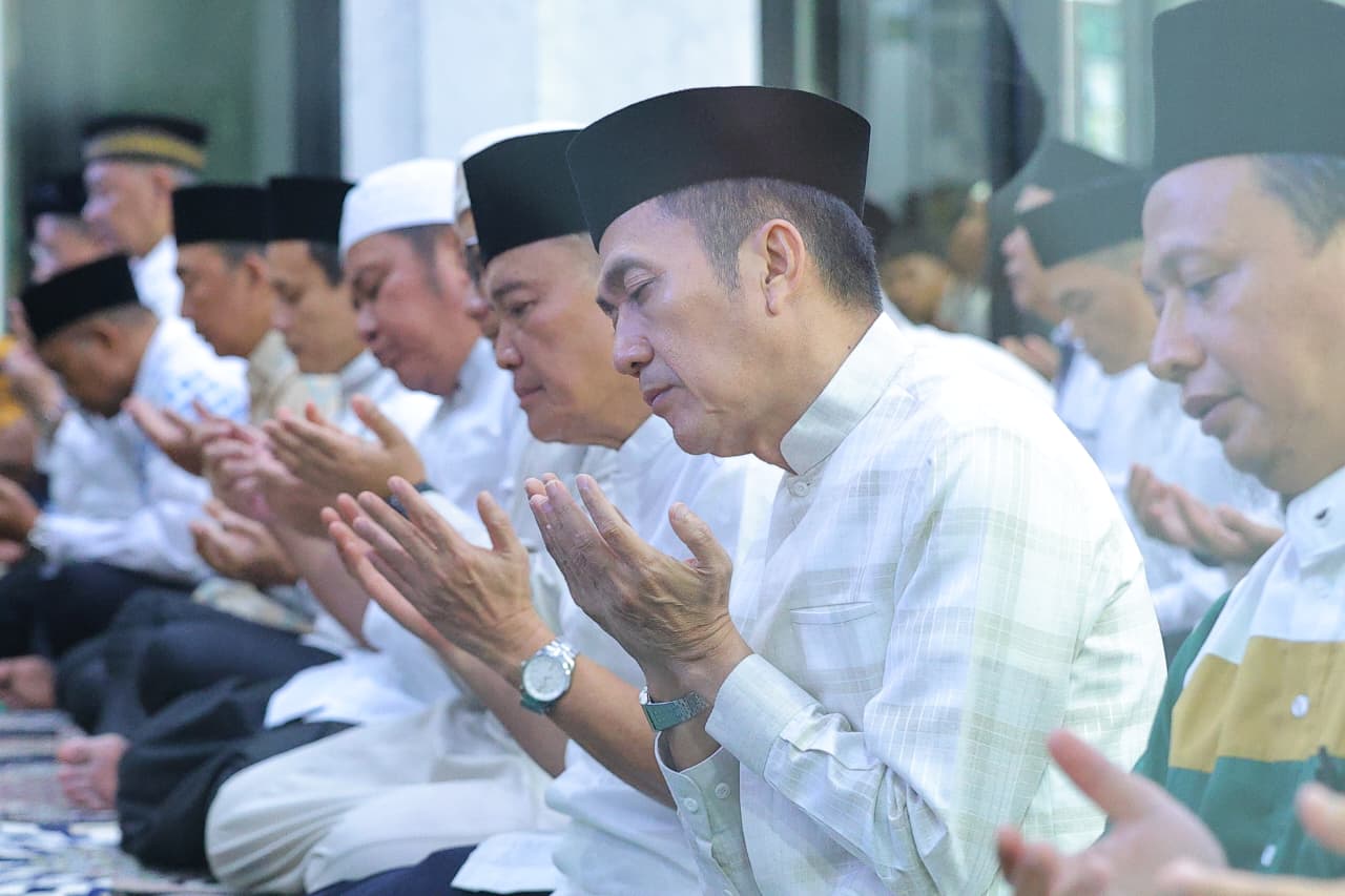 Wali Kota Ratu Dewa menghadiri Pengajian Ramadhan 1447 Hijriah tingkat Provinsi Sumatera Selatan di Masjid Raudhatul ‘Ulum Markas Kodam II/Sriwijaya, Rabu (25/2/2026)