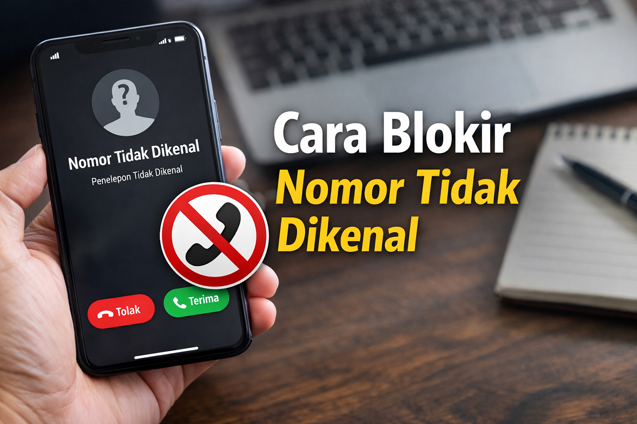 “Ilustrasi cara memblokir nomor tidak dikenal di smartphone. Dengan langkah sederhana ini, Anda bisa menghentikan panggilan spam dan melindungi diri dari penipuan telepon.