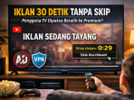 Ilustrasi tampilan iklan 30 detik tanpa skip di YouTube Smart TV, kebijakan baru ini membuat pengguna gratis harus menonton iklan lebih lama sebelum video dapat diputar.