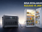 Power station Anker SOLIX C1000 Gen 2 mampu menyalakan kulkas hingga 14 jam berkat kapasitas baterai 1.024Wh dan output daya hingga 2000W, menjadikannya solusi listrik cadangan ideal saat mati listrik maupun aktivitas outdoor.