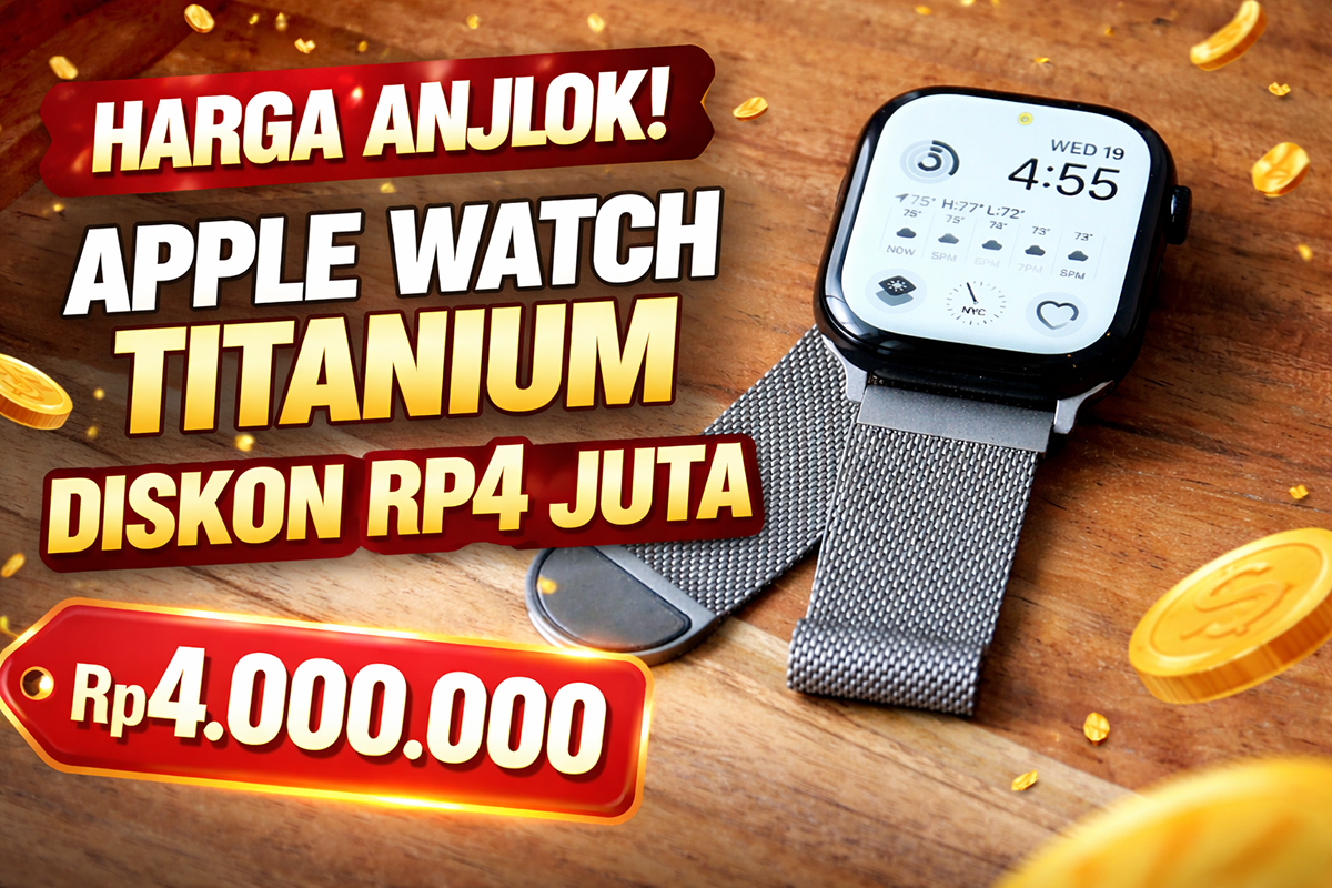 Harga anjlok! Apple Watch Series 10 titanium kini diskon hingga Rp4 juta—momen terbaik punya smartwatch premium dengan fitur kesehatan canggih dan desain elegan.