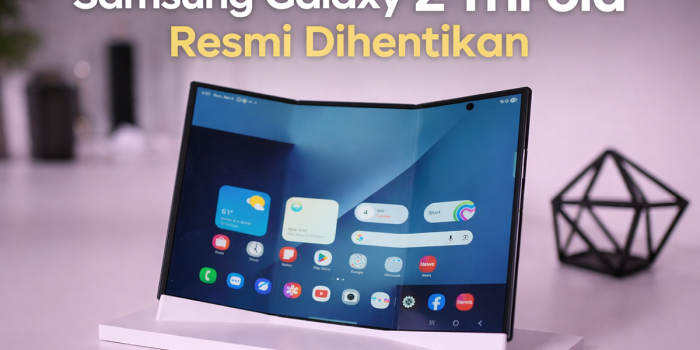 Samsung Galaxy Z TriFold resmi dihentikan hanya tiga bulan setelah peluncuran, menandai berakhirnya eksperimen ponsel lipat tiga layar dari Samsung. Samsung Galaxy Z TriFold resmi dihentikan hanya tiga bulan setelah peluncuran, menandai berakhirnya eksperimen ponsel lipat tiga layar dari Samsung.