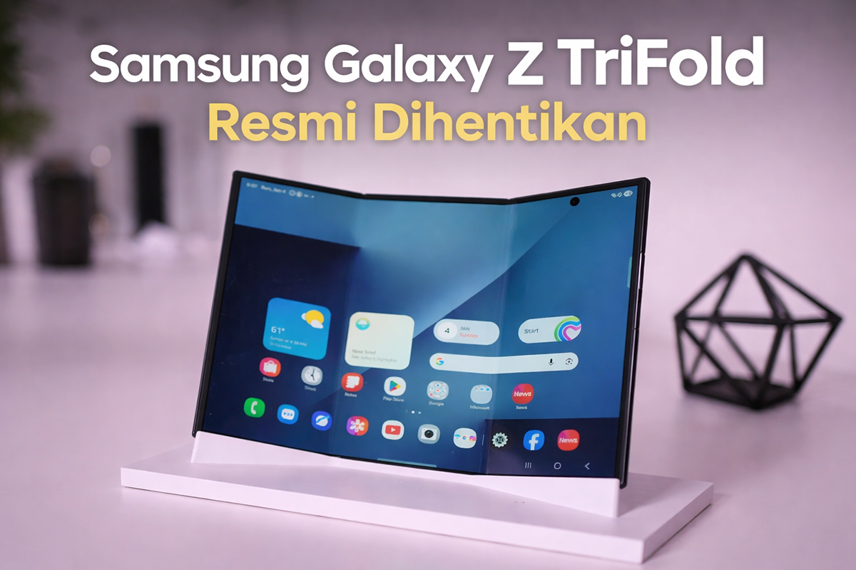 Samsung Galaxy Z TriFold resmi dihentikan hanya tiga bulan setelah peluncuran, menandai berakhirnya eksperimen ponsel lipat tiga layar dari Samsung.