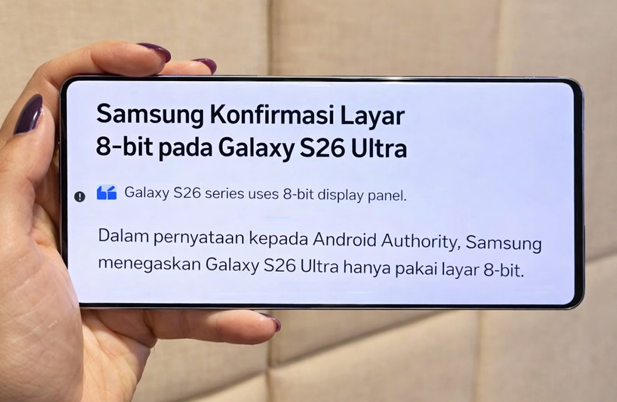 Tampilan fitur Privacy Display pada Samsung Galaxy S26 Ultra, sementara Samsung mengonfirmasi bahwa flagship terbaru ini menggunakan panel layar 8-bit, bukan 10-bit seperti yang sempat diklaim sebelumnya.