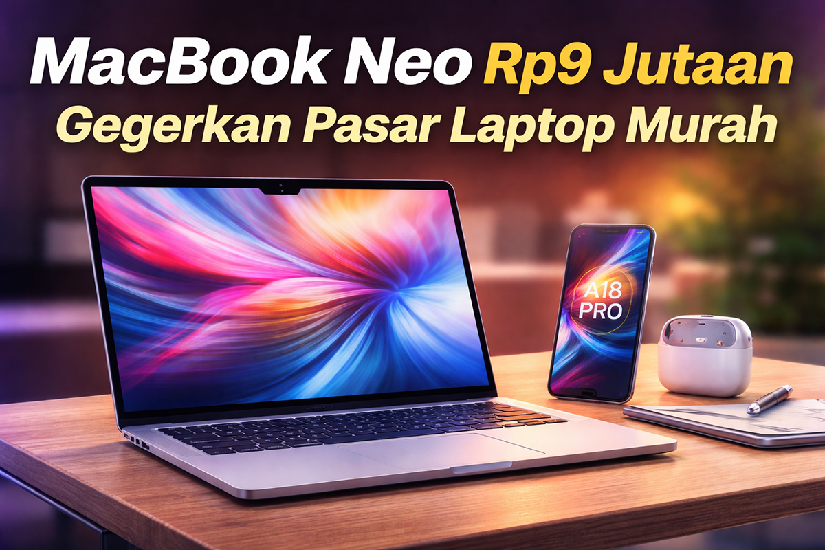 MacBook Neo hadir dengan harga sekitar Rp9 jutaan dan ditenagai chip A18 Pro, menawarkan performa tinggi dalam desain laptop tipis yang siap mengguncang pasar laptop murah serta menantang dominasi Chromebook.