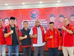 Jajaran pengurus PDIP Sumsel bersama eks kader PSI usai pengumuman resmi bergabung di Kantor DPD PDIP Sumsel, Sabtu (28/2/2026).