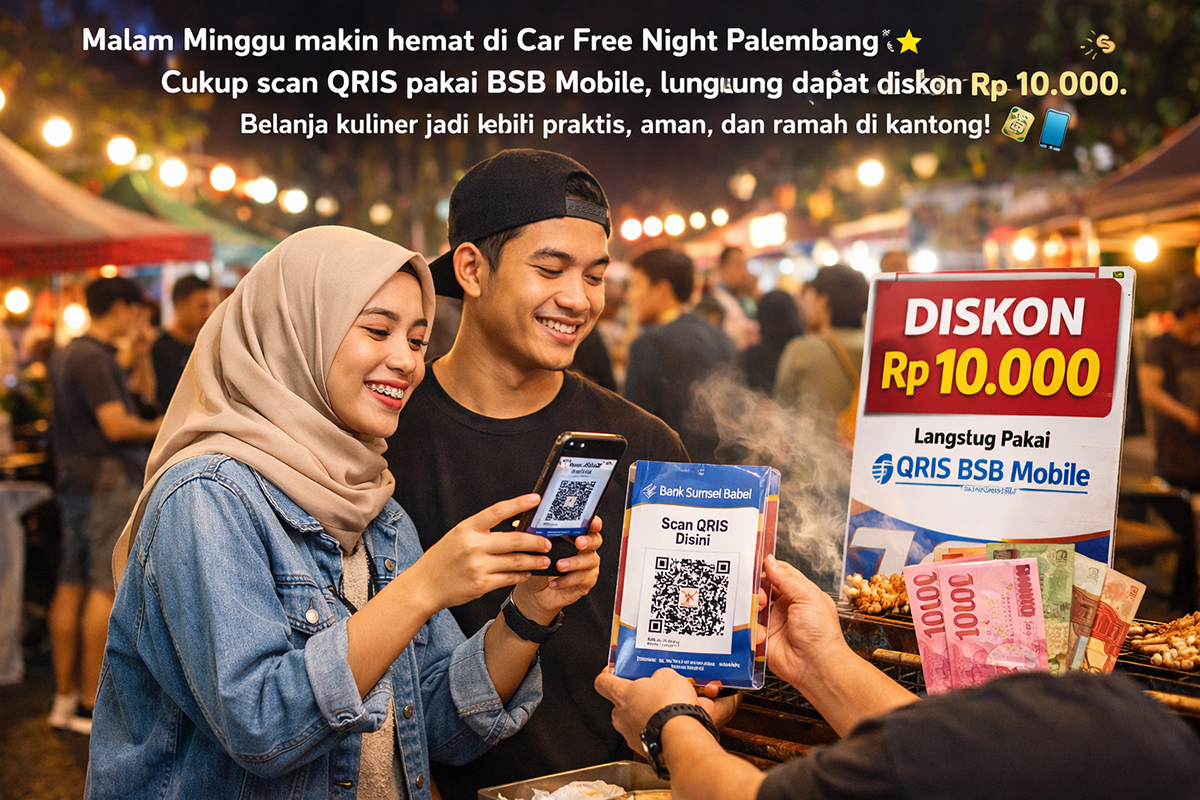 Cukup scan QRIS pakai BSB Mobile, langsung dapat diskon Rp10.000—belanja jadi lebih praktis, aman, dan pastinya hemat!