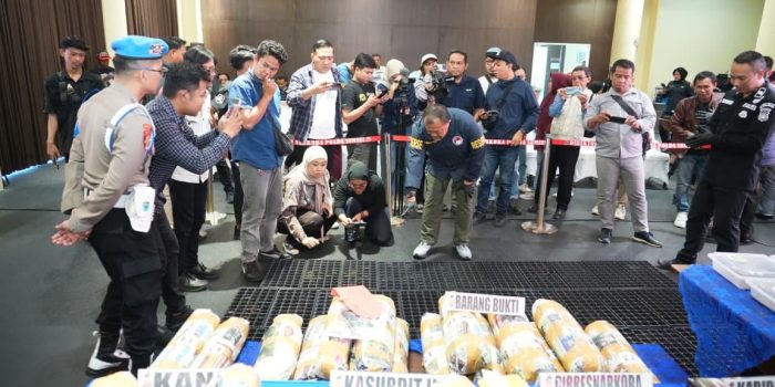 Polda Sumsel Amankan 220 Kg Ganja Kering Siap Edar dari Hutan Bukit Barisan Empat Lawang ⠀