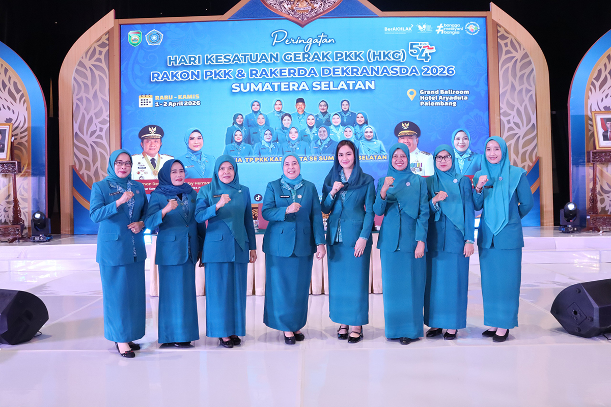 TP PKK Kota Palembang mengikuti Rakon PKK Sumsel 2026 hari kedua, memperkuat sinergi program dan komitmen meningkatkan kesejahteraan masyarakat.