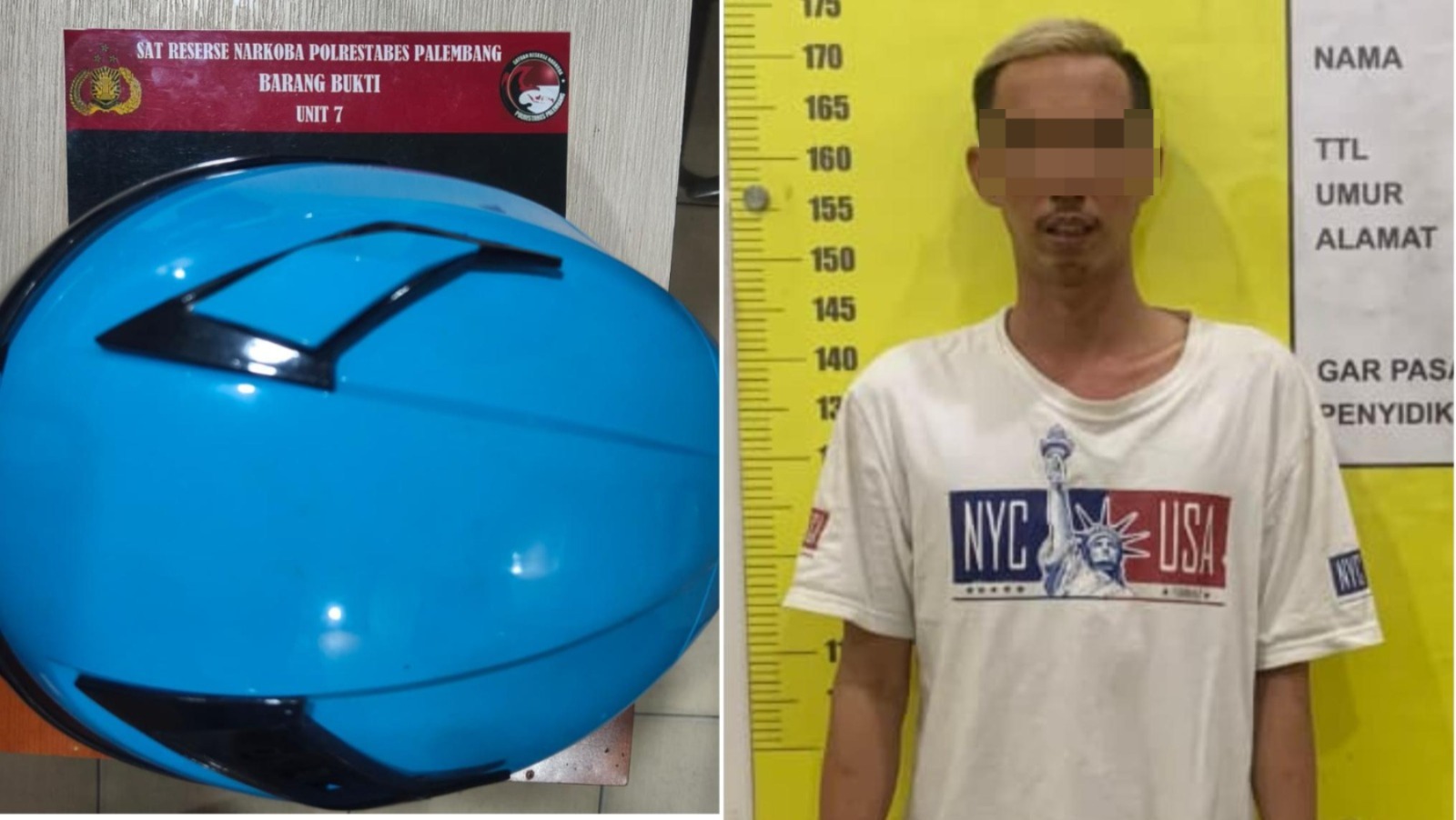 Pengedar Narkoba di Gandus Palembang Ditangkap, Polisi Temukan Barang Bukti Diselipkan di Helm