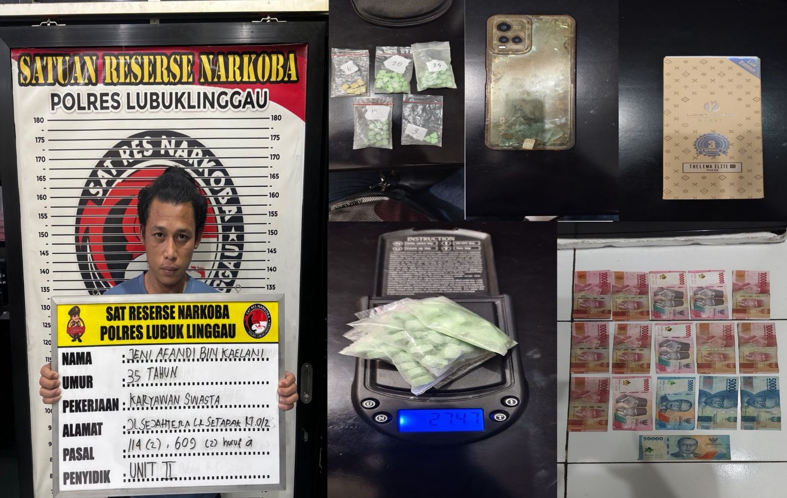 Polisi Gerebek D’Best Spa Lubuklinggau, Amankan Pengedar dan 77 Butir Pil Ekstasi