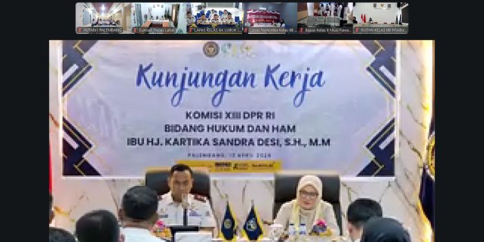 Rutan Palembang Ikuti Kunjungan Kerja Komisi XII DPR RI Secara Virtual