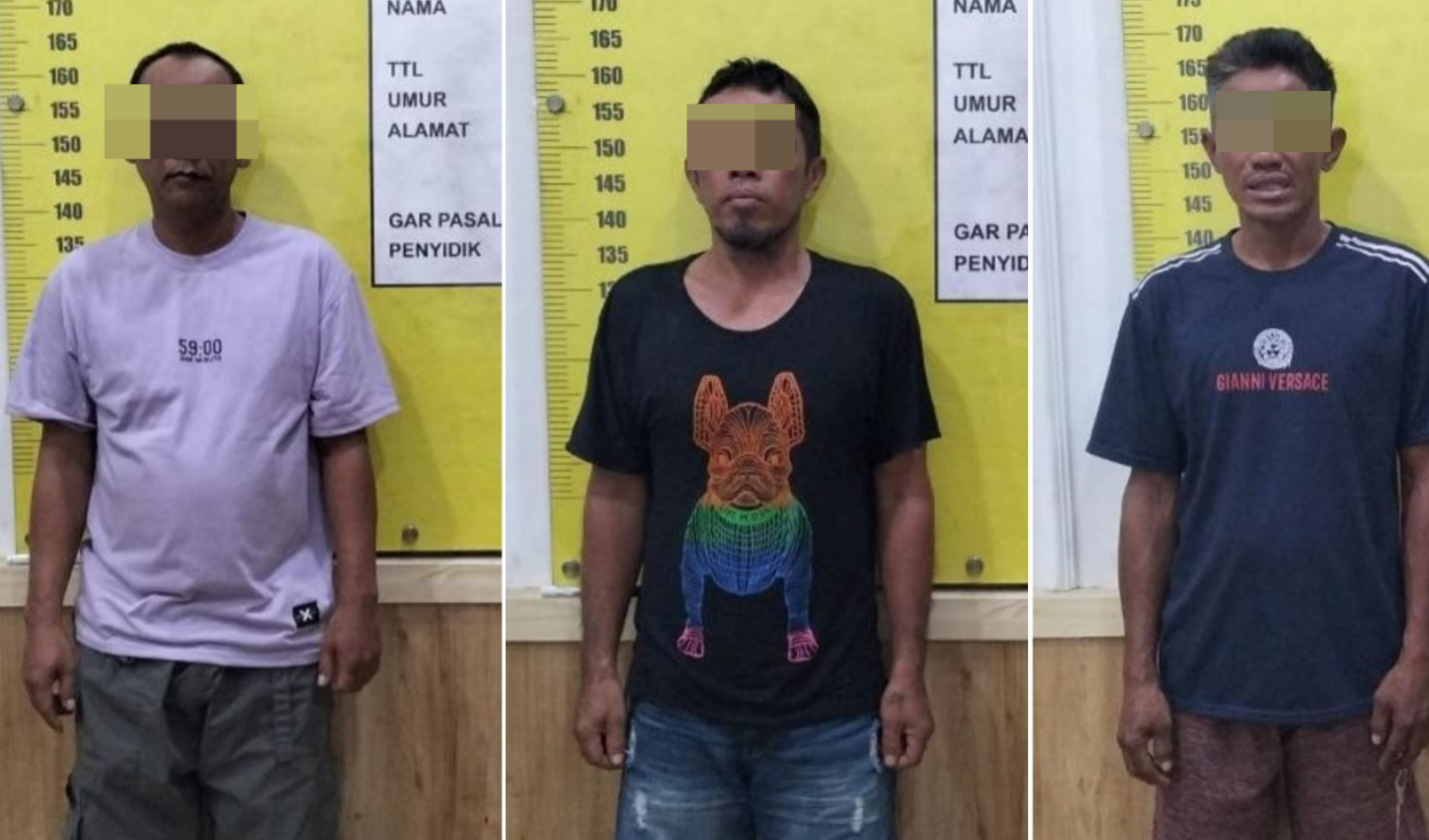 Amankan Tiga Pelaku Narkoba Lintas Wilayah, Sabu Disembunyikan di Tas dan Plafon Rumah