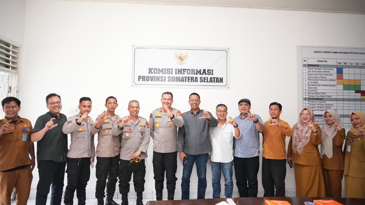 Perkuat Keterbukaan Informasi Publik, Polda Sumsel Sambangi Komisi Informasi Provinsi