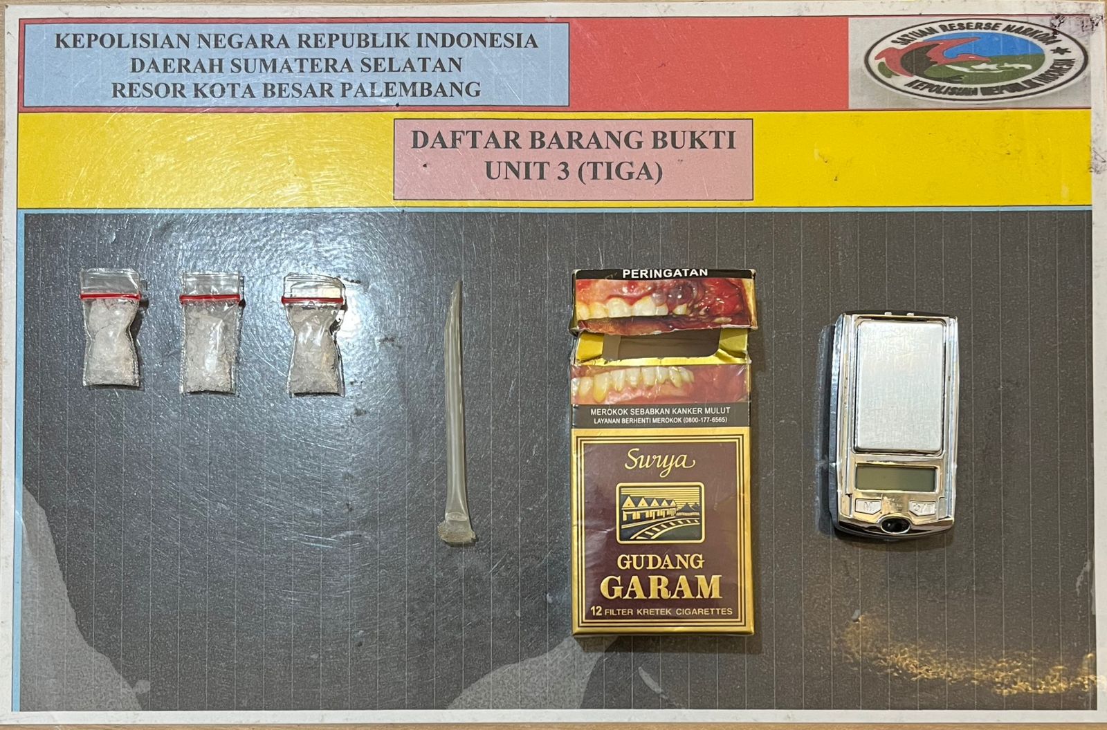 Gerebek Rumah Pengedar Sabu di Talang Betutu, Polisi Amankan Barang Bukti Ini