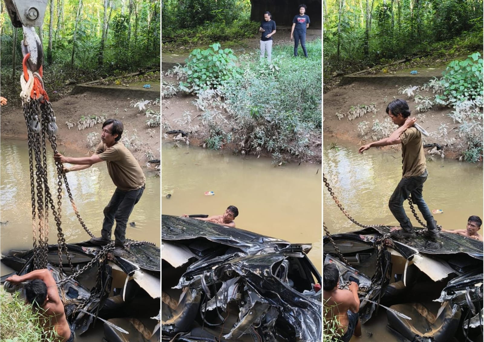 Pecatan Polisi Curi Innova Reborn di Muara Enim, Kejar-Kejaran hingga Terjun ke Sungai